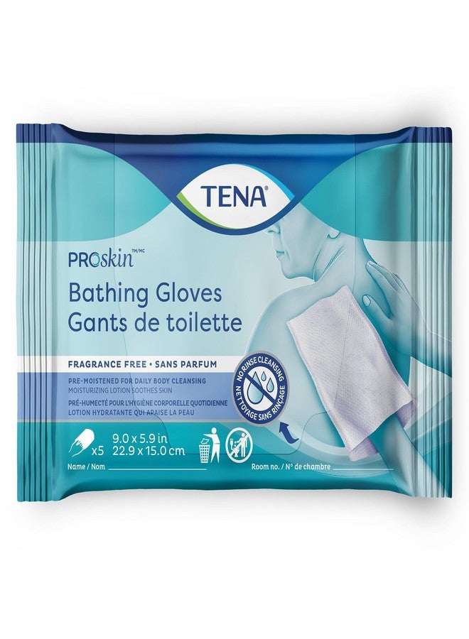TENA ProSkin Bathing Glove Wipe or Washcloth 5.9 X 9 Inch 54367, 1 Pack 5 Wipes - Image 1